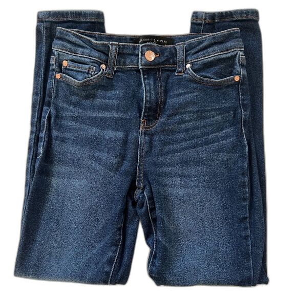 Girls Blue Denim Stretch Jeans sz 8-10 SLIM by Celebrity Pink - Picture 2 of 7